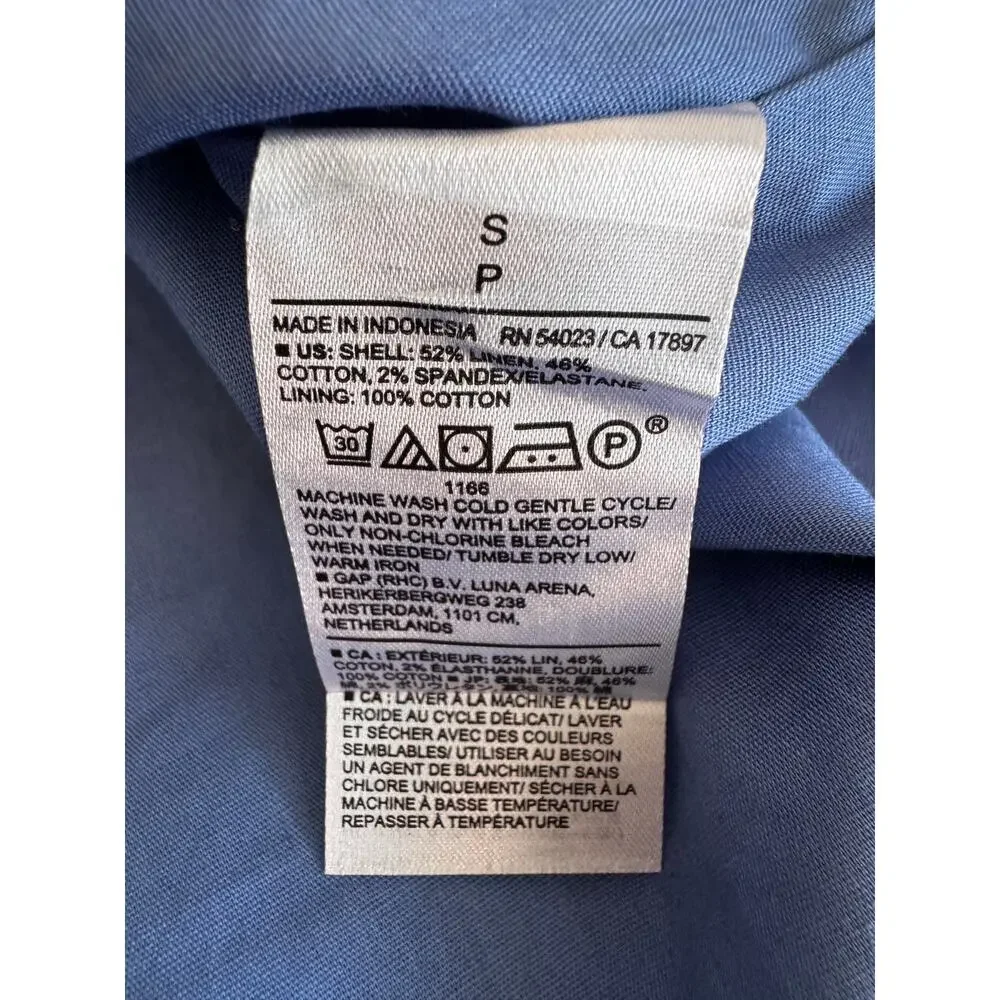 New Banana Republic Women's Santa Monica Blue Linen Blend Square Neck Top Size S